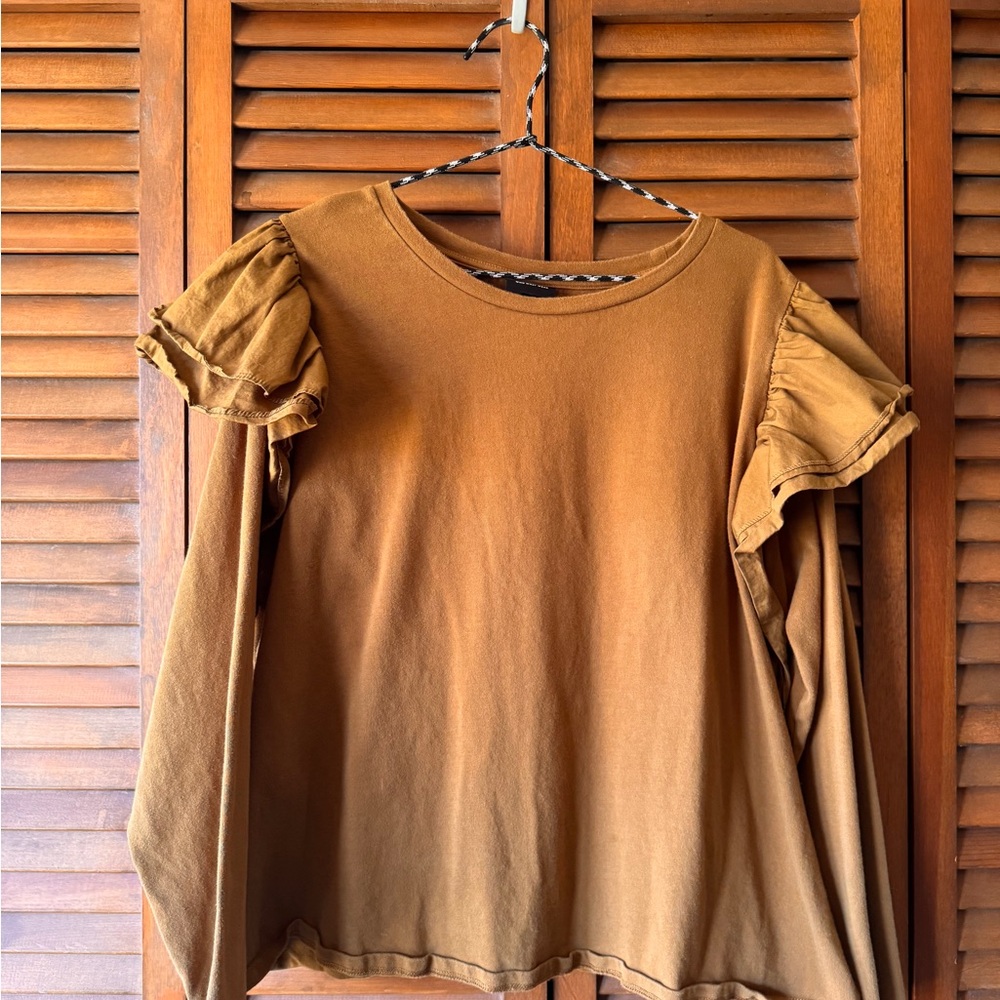 Who What Wear Long Sleeve Ruffled Top